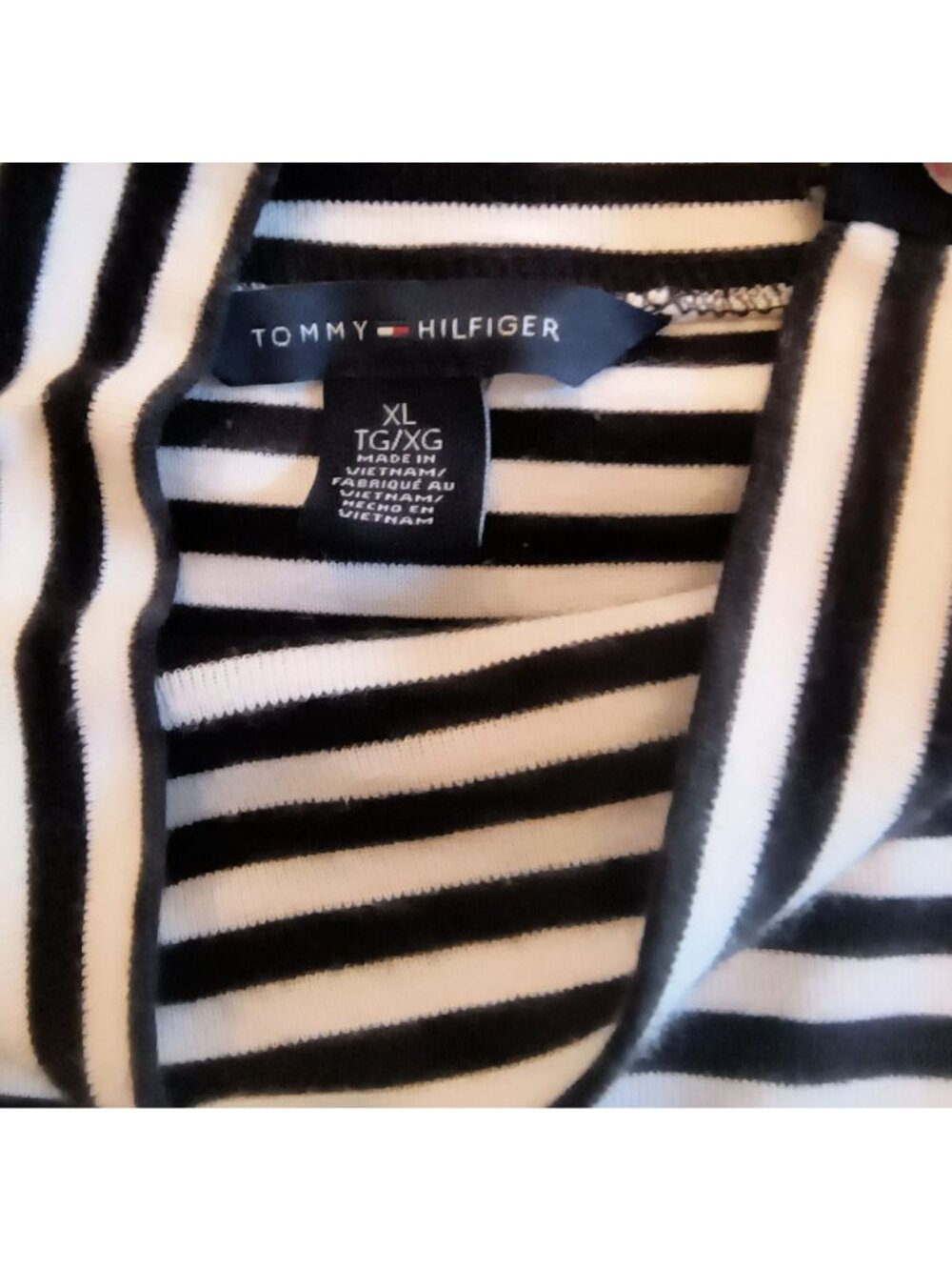 Tommy Hilfiger Womens Striped Mock Neck Long Sleeve Cotton Top XL Black & White - Picture 6 of 7